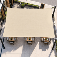 Voile d'ombrage rectangulaire en HDPE stabilisé aux UV, sur mesure, pour restaurant, complexe hôtelier, terrasse et sièges extérieurs