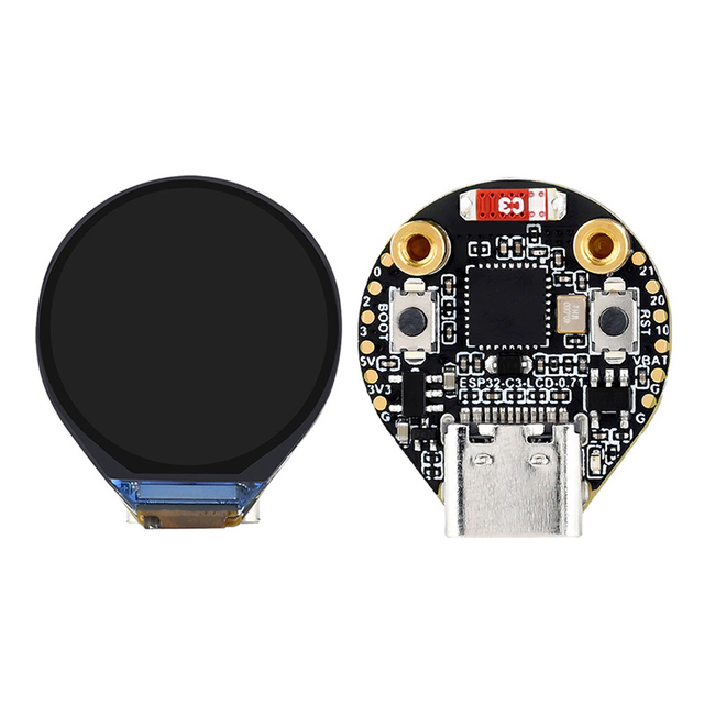 ESP32-C3 Round IPS LCD Development Board 160*160 Resolution Interface Screen 0.71 Inch SMD Mounting Embedded Prototyping