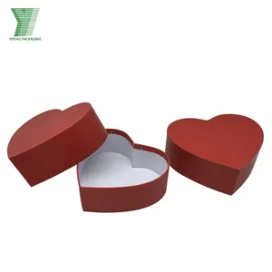 Kertas Merah Disesuaikan Hari Valentine Promosi Coklat dan Bunga Kotak Kemasan Murah Grosir Pembungkus Berbentuk Hati Kotak