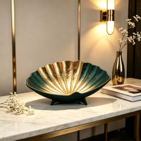 Europese design betonnen of hars fruitplateau set met zwart gouden textuur afwerking voor thuis of hotel decoratie