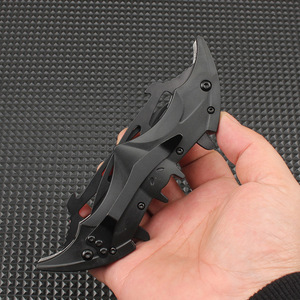 Cuchillo Plegable de Acero Inoxidable para Acampar, Estilo Batman, para Adultos, Color Titanio Dorado Arcoíris, EDC, OEM Fanstoon - Product Image 6