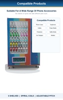 Distributeur automatique d'accessoires téléphoniques ZDYS pour les magasins de téléphonie mobile de grande rue avec paiement par carte et QR et rangées de bobines ajustables