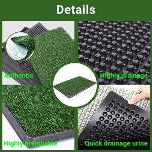 大型犬草パッドトレイ人工芝パッチと洗えるおしっこパッド素早く吸収性ポータブルトイレペットルー - Product Image 6