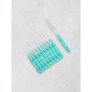 Spazzola interdentale bicolore a forma di I SSS 10P materiale in plastica e Nylon con filo di acciaio inossidabile - Product Image 1