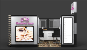 Miroir de maquillage intérieur personnalisé pour le façonnage des sourcils, vitrine personnalisée pour magasin de façonnage des sourcils - Product Image 3