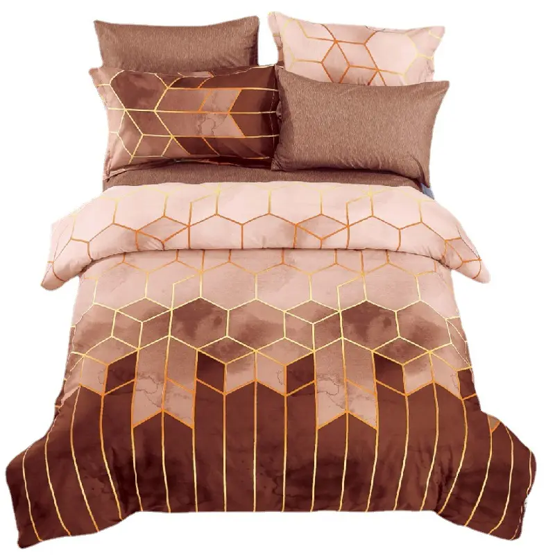 Geometric Elements Rolney three-piece Set Diamond Color Lattice Quilt Cover Sheet Bedding Kit