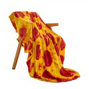 Hot-Selling Modern Knitted 100% Polyester Super Soft Flannel Burrito Tortilla <b>Pizza</b> <b>Blanket</b> - Product Image 4