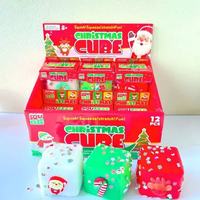 12 pièces/boîte – Jouets sensoriels Squishy Cube de Noël à remontée lente, blocs de construction Squishy, jouets Squishy de Noël, cadeaux