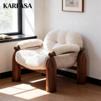 Fauteuil individuel en bois massif, design moderne et minimaliste, en tissu, pour la maison et les loisirs