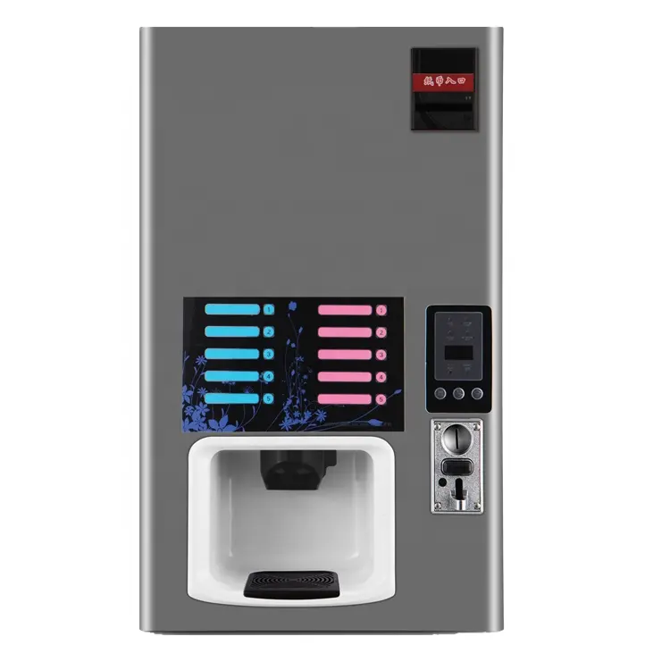 Slimme Commerciële Volautomatische Zelfmuntkaart Betaling Instant Premix Poeder Melk Thee Koffie Automaat