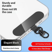 Tali Gantungan Ponsel dengan Klip Putar 360 Derajat, Rantai Logam Stainless Steel, Tali Geometris, Patch Tali Gantungan, Tali Ponsel