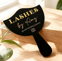Miroir de maquillage portable en acrylique incassable de haute qualité, respectueux de l'environnement, design Art Déco, logo de marque personnalisé imprimé