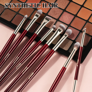 9Pcs Chất Lượng Cao Chuyên Nghiệp Gỗ Xử Lý Màu Đỏ Đỏ Đỏ Mắt Trang Điểm Bàn Chải Thiết Lập Biểu Tượng Tùy Chỉnh Mắt Kem Che Khuyết Điểm Smudge Bàn Chải Lông Mi - Product Image 3