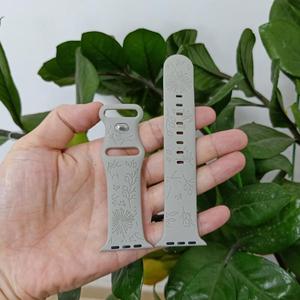 สายนาฬิกาซิลิโคนสลักลายสำหรับ Apple <span class=keywords><strong>Watch</strong></span> สายรัดข้อมือซิลิกาเจลแกะสลักลายเรเดียม สายนาฬิกาสมาร์ทวอทช์แบบเปลี่ยนได้ ขนาด 38 มม. 42 มม. - Product Image 2