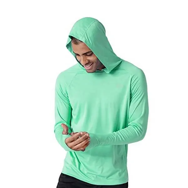 Super Soft Lightweight Long Sleeve Bamboo Fishing Shirt Hoodie Performance Dry Fit UPF50+ Men's Hooded Fishing shirt