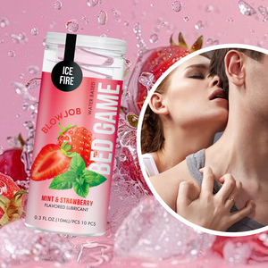Pelumas seks Oral yang dapat dimakan GAME tempat tidur, <span class=keywords><strong>Gel</strong></span> seks Oral, dewasa, pelumas bebas bilas, 10 buah rasa stroberi - Product Image 1