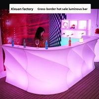 Table basse rectangulaire lumineuse LED transfrontalière en gros Ensemble de barres à vagues colorées Panneau combiné pour réception de bar