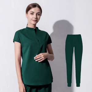 42024LW Promo Terbatas Seragam Perawat Bahan Kain Tenun Berkualitas Tinggi, Set Seragam Medis Premium untuk Wanita dari Bahan Polyester/Rayon - Product Image 3