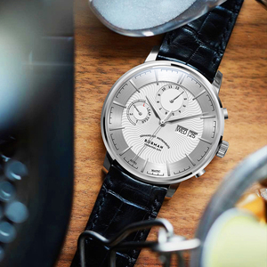 Montre automatique BORMAN en cuir noir pour homme, affichage date et jour, résistante à l'eau, avec cadran à aiguilles et design élégant – Meilleur prix - Product Image 6