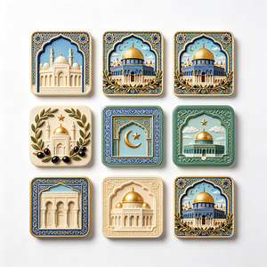 Maßgefertigter Religiöser Harz-Kühlschrankmagnet Islamischer Felsendom <span class=keywords><strong>Jerusalem</strong></span> UV-Druck Ägypten Fabrik Großhandelspreis Niedrige Mindestbestellmenge - Product Image 2