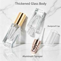 Flacons de parfum miniatures de luxe portables en verre carré, 3 ml-30 ml, avec pulvérisation fine, finition mate/transparente
