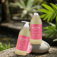 Huile de massage pour le corps et le visage 1L pour salon de beauté avec des huiles essentielles de rose, de lavande, de camomille et d'arbre à thé