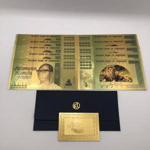 Billete de Banco de Oro de Zimbabue de 100 Quintillones de Dólares, Conmemorativo, de Colección, con Número de Serie Diferente y Recubrimiento UV - Product Image 6