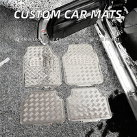 Tapis de sol de voiture transparents uniques en PVC, personnalisés avec monogramme, épaisseur 5 mm, ensemble complet, universels toutes saisons, vente en gros