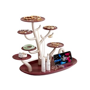 Jewelry Organizer 4 Layers <b>Desktop</b> Storage Tray With Phone <b>Stand</b> For Jewelry Display And Cosmetic Storage - Product Image 4