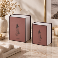 Boîte cadeau rigide en forme de petit livre, personnalisée en usine, impression CMYK, gaufrage, logo en feuille d'or, boîte d'emballage pour cadeau