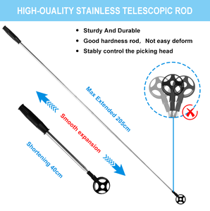 Retriever de pelota de Golf extensible, protector de cuchara telescópico de acero inoxidable, recogedor de pelota de Golf, herramienta de recogida de pelota de Golf de bloqueo automático - Product Image 3