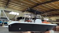 Speed Yacht Sport Motor Bateau de pêche en fibre de verre de luxe Offshore 10 sièges Oem Bateau en fibre de verre à vendre