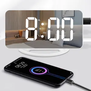 Dropshipping Produtos 2023 LED Despertador com Cama Shaker Mesa Espelho Relógio Digital Despertando Pesado Sleepers