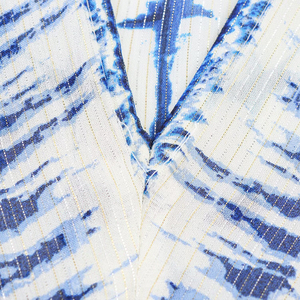 ZATRHMBM, ropa de mujer de primavera y otoño, novedad de 2025, vestido estampado de línea dorada, minivestido informal Retro con cuello en V para mujer - Product Image 6