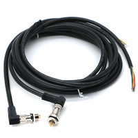 Connecteur d'aviation M12 en métal, coudé, mâle-femelle, étanche, blindé, avec contacts en nickel, droit