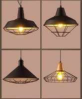 Lustre suspendu industriel vintage Edison 2025, lampe de plafond en fer, lumière blanche chaude, dimmable, petite taille, pour intérieur domestique