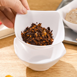 Plat à trempette en plastique blanc pour assaisonnement de fondue, petit plateau à condiments au design carré - Product Image 1