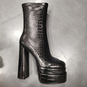 Bottines à talon épais tendance de couleur vive pour femmes, plateforme, taille 43 - Product Image 4