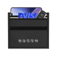 Sacs Faraday pour téléphones, compartiments à double blindage, 2 emplacements pour cartes, noir, bloqueur de signal pour téléphone portable, clé de voiture/WiFi/RFID/GPS