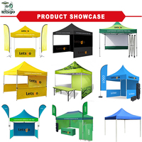 Tente pliante 3x3m avec parois latérales et impression de logo personnalisé, stand publicitaire extérieur pour événements et marchés