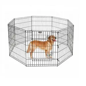 tấm con chó Suppliers-Thép Tám Miếng Bảng Điều Khiển Pet Dog Lồng Playpen Hàng Rào