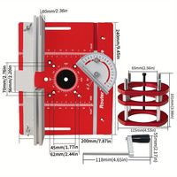 Kit de levage de routeur en aluminium de précision pour table de routeur avec guide de coupe réglable, jauge d'angle et poignée à manivelle, outil de travail du bois