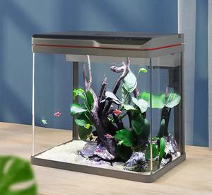 Petit aquarium écologique pour salon, aquarium en <span class=keywords><strong>verre</strong></span> ultra-blanc pour poissons rouges, petit aquarium de bureau, série ZHR - Product Image 1