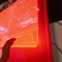 Film transparent 3D ultra-adhésif flexible pour écran LED intérieur, affichage vidéo publicitaire LED couleur pleine haute transparence pour fenêtre en verre
