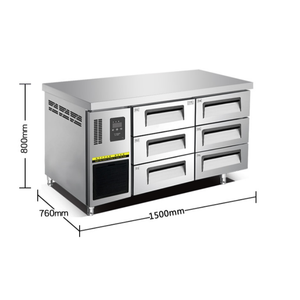 Congélateur commercial sous comptoir, réfrigérateur sous comptoir, congélateur à air refroidi, armoire en acier inoxydable, cuisine commerciale - Product Image 5