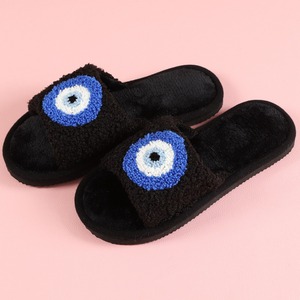 Nuovi simpatici occhi blu peluche <span class=keywords><strong>pantofole</strong></span> calde per <span class=keywords><strong>donna</strong></span> autunno e inverno casa da interno antiscivolo morbido in cotone <span class=keywords><strong>pantofole</strong></span> in stile - Product Image 4