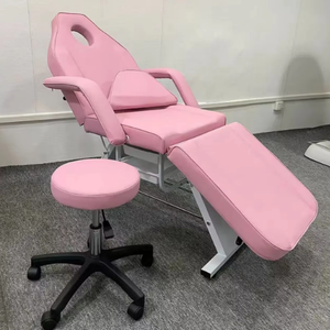 Sillón de Masaje de Belleza Plegable de PU Negro y Blanco con Patas Ajustables, Silla de Barbero para Tatuajes, Terapia Facial y Pestañas, Económico - Product Image 4