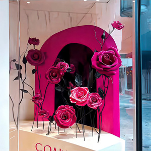 Décoration de mariage en forme de rose géante pour l'extérieur, ensemble de roses artificielles, grand centre commercial, rose géante en EVA, vraie rose - Product Image 4