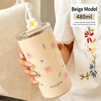 C214 Nouveau gobelet à double usage de 500ml avec logo personnalisé Tasse à café isolée sous vide en acier inoxydable 316 Vente en gros Bouteille thermos élégante