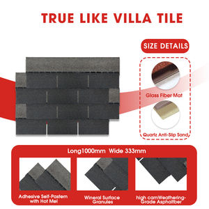 Tuiles d'asphalte monocouche résistantes au feu et à l'usure, modernes et écologiques, personnalisables-Utilisation directe du toit de la villa en usine - Product Image 3